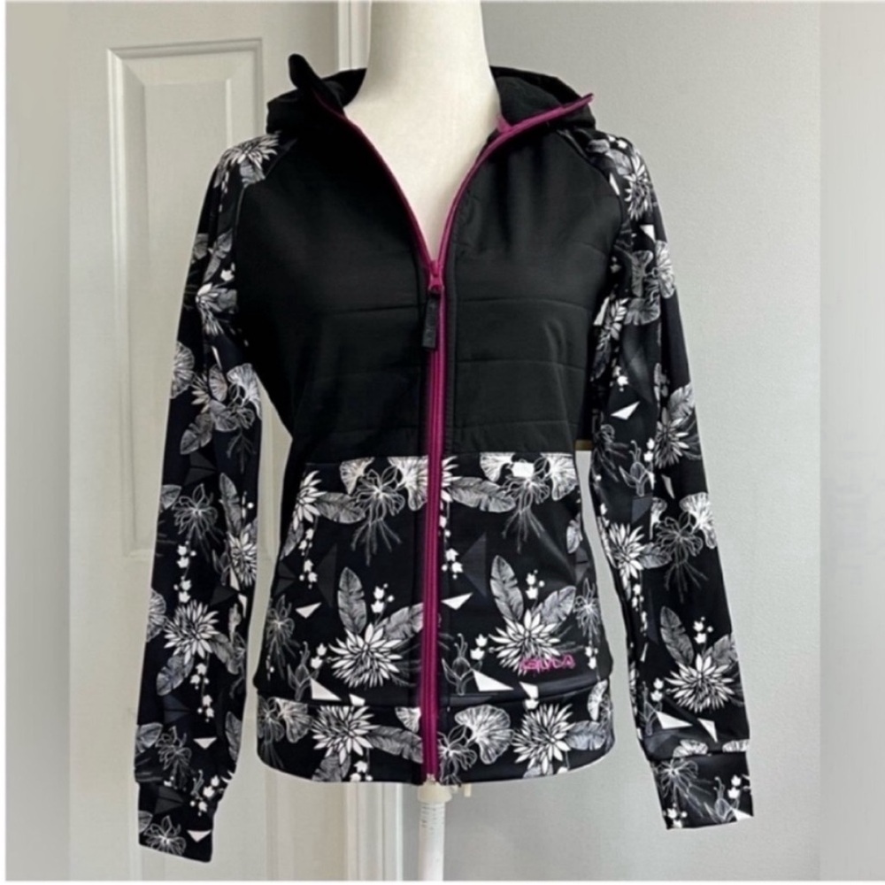 Bula Black Floral Jacket Size XS